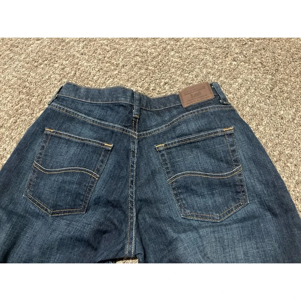 Lee Premium Select Jeans Boys 18R Dark Wash Straight Leg Stretch Denim 28x32